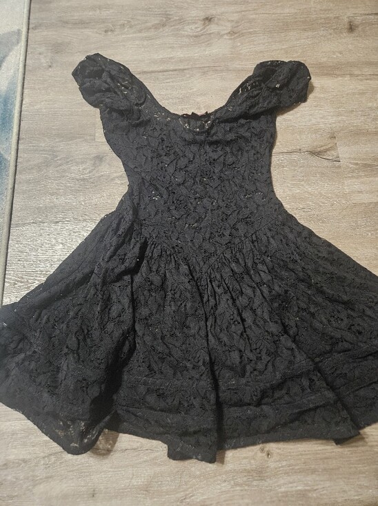 Betsey Johnson Dresses & Skirts - *Vintage* Betsey Johnson Black Lace Off-Shoulder Mini Dress